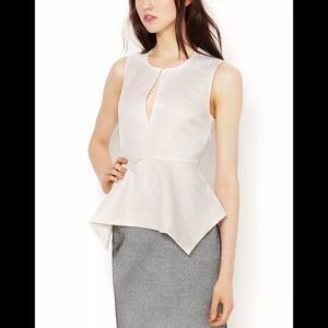 Elizabeth and James Yumi Keyhole Peplum Top.Ivory